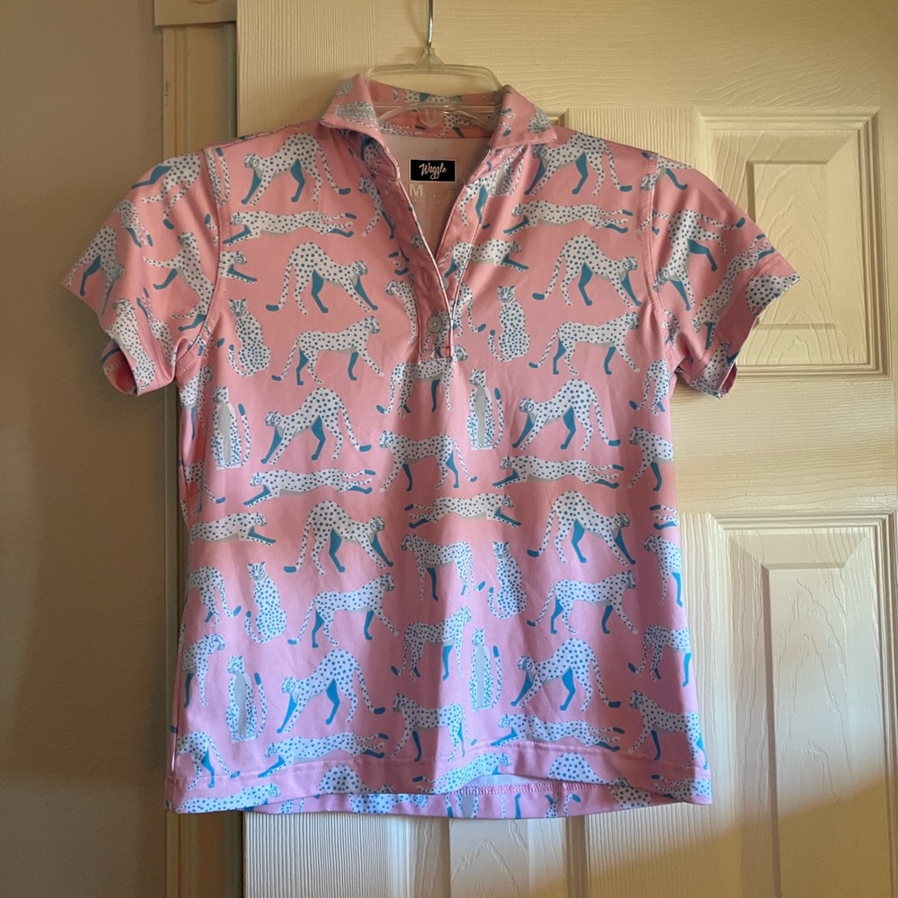 Waggle Youth Golf Polo Leopards